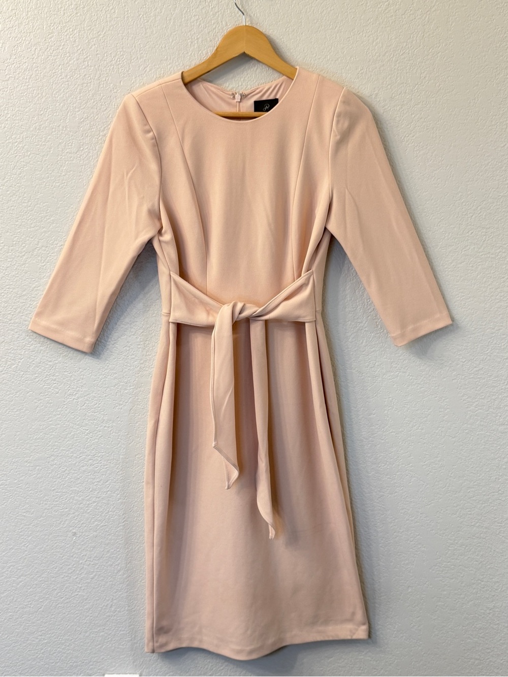 Adrianna Papell Blush Pink Tie-Waist Midi Dress